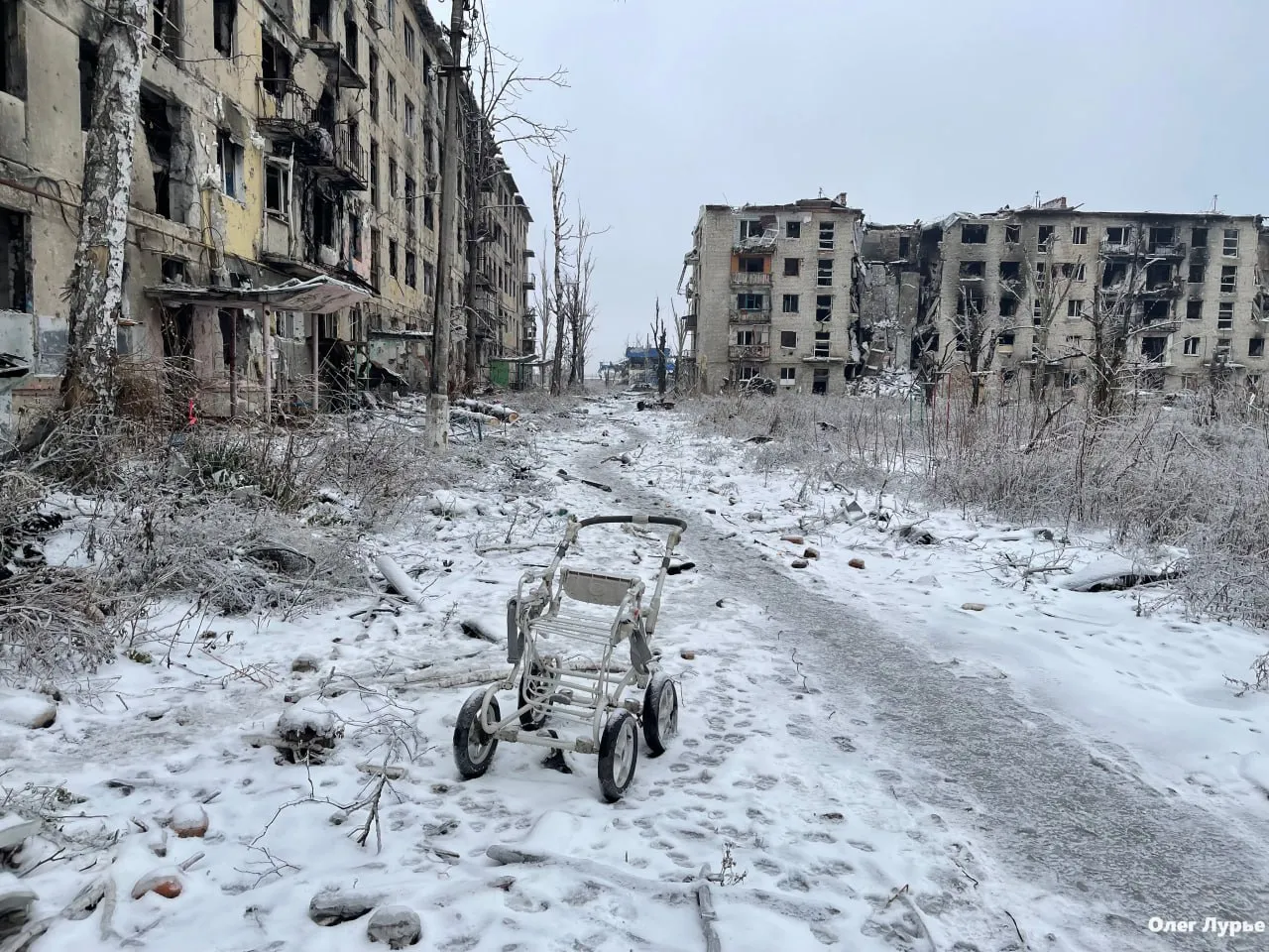 Разрушенные многоэтажки в Бахмуте/Фото: ресурс оккупантов
